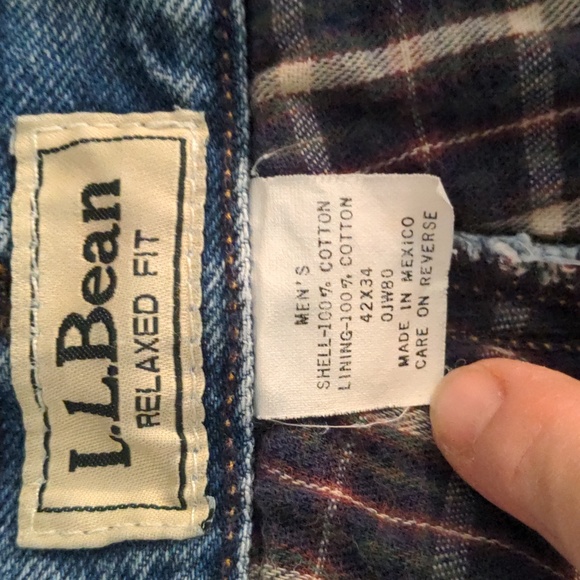 L.L. Bean Men's 100% Cotton Lined Light Denim Relaxed Fit Jeans, 42 x 34 - Picture 6 of 9